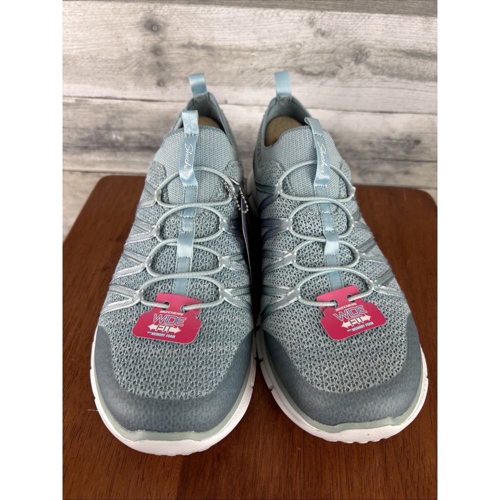 Skechers Women's Glider Tuneful Slip On Memory Foam Sneakers 10 Wide Fit - Picture 3 of 10